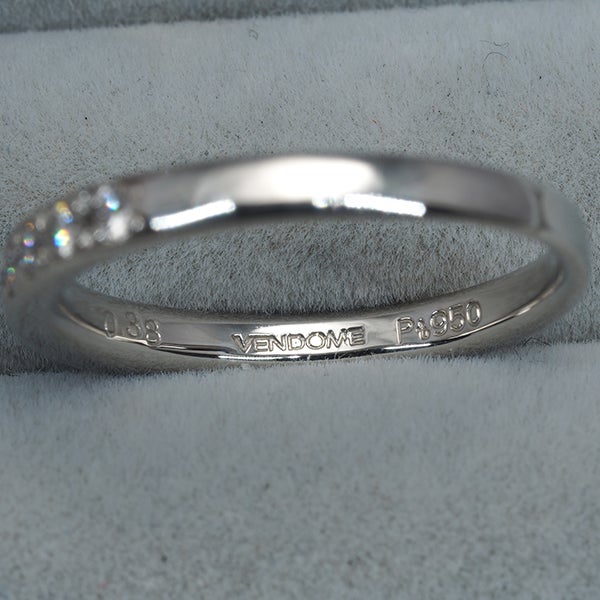 ヴァンドーム リング  ダイヤ 0.38ct  ハーフエタニティ 10号 Pt950 