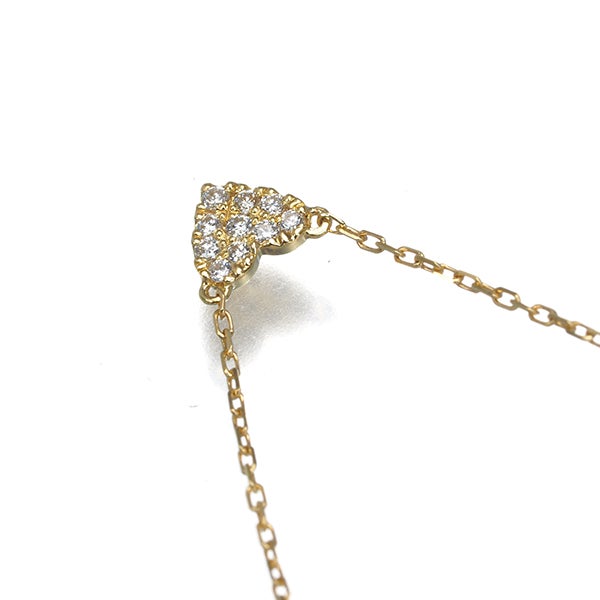 アーカー ネックレス  ダイヤ 0.05ct ハートパヴェ  K18YG 