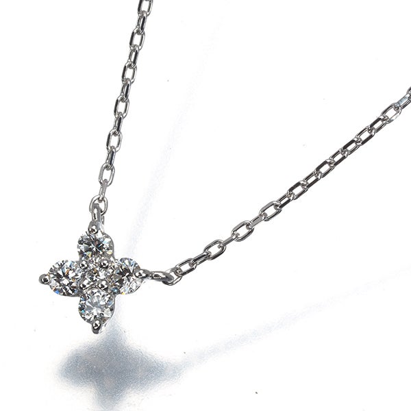 ヴァンドーム ネックレス  ダイヤ 0.10ct カローラ フラワー Pt950/Pt850 
