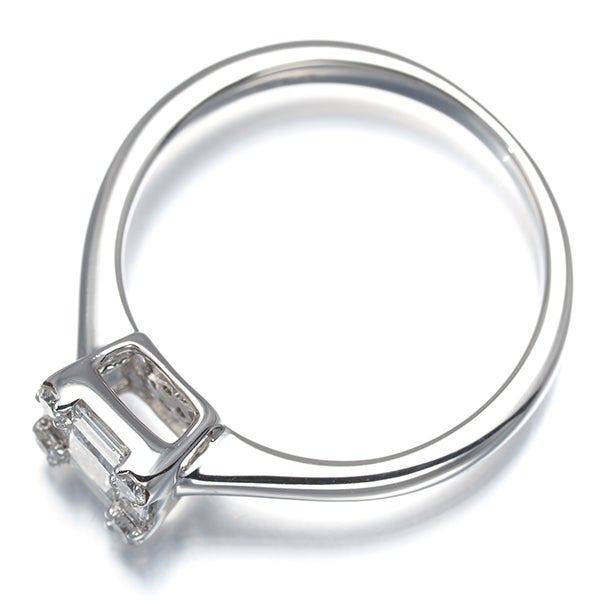  ダイヤ 0.35ct 3種カット スクエア  リング K18WG 