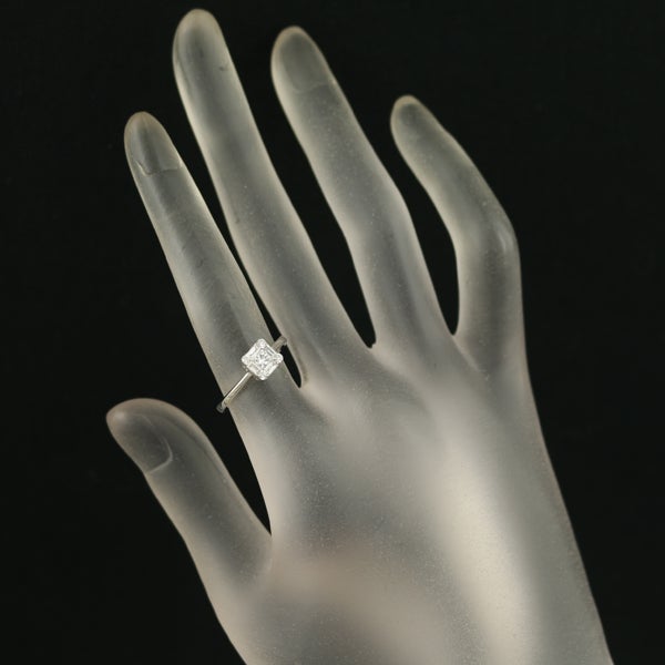 ダイヤ 0.35ct 3種カット スクエア  リング K18WG 
