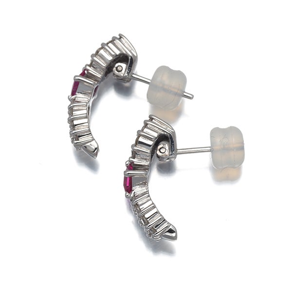 ルビー 0.20ct/0.20ct ダイヤ ピアス K18WG ソーティング