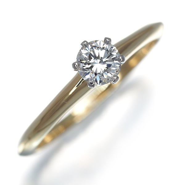 ティファニー リング  ダイヤ 0.31ct ソリティア 12号 K18YG/Pt950 