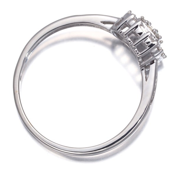  ダイヤ 0.30ct テーパーカット 2種カット  リング K18WG 
