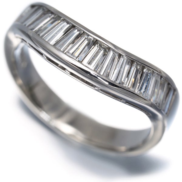  ダイヤ 1.04ct テーパーカット  リング Pt900 