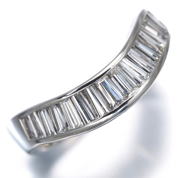  ダイヤ 1.04ct テーパーカット  リング Pt900 