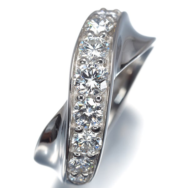 モニッケンダム リング  ダイヤ 1.10ct  9P クロスライン 11.5号 Pt900 