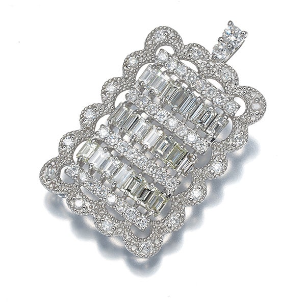  ダイヤ 1.00ct 2種カット ミルグレイン  ペンダントトップ Pt950 