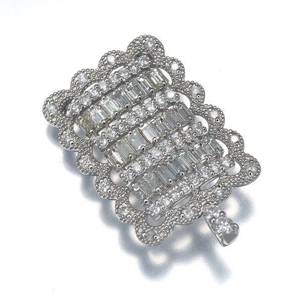  ダイヤ 1.00ct 2種カット ミルグレイン  ペンダントトップ Pt950 