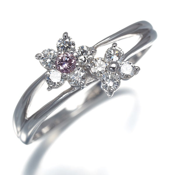  ダイヤ 0.067ct FANCY PURPLISH PINK I1/0.44ct   リング Pt900 鑑
