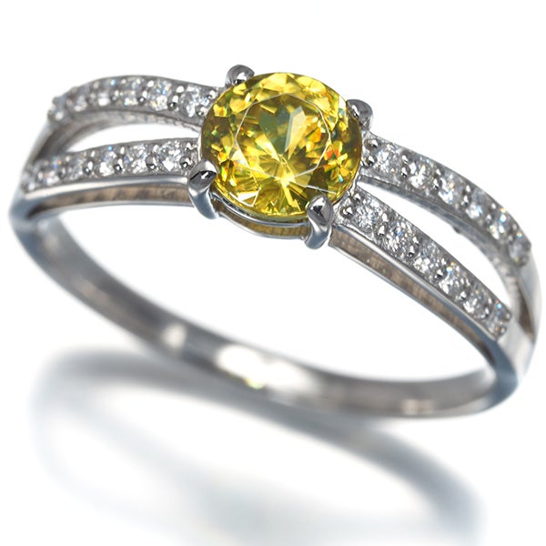  スフェーン 0.87ct ダイヤ 0.18ct   リング Pt900 ソーティング