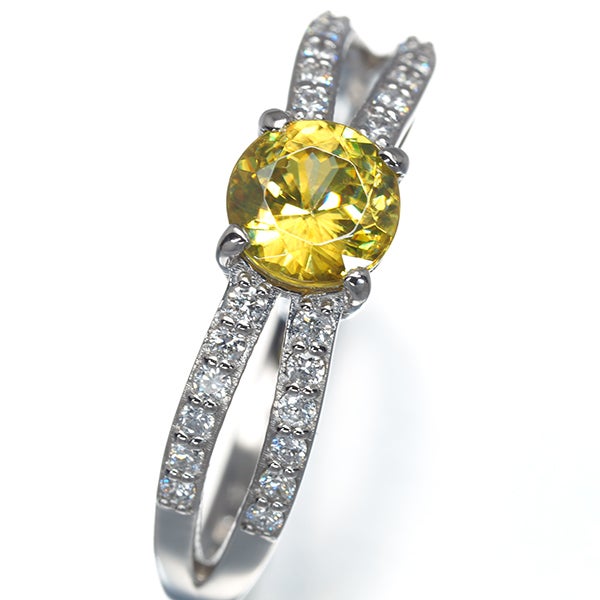  スフェーン 0.87ct ダイヤ 0.18ct   リング Pt900 ソーティング