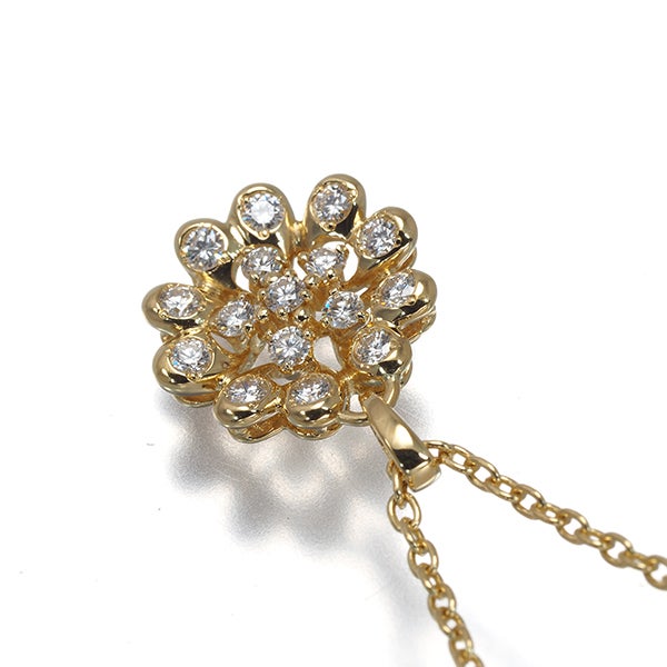 ディオール ネックレス  ダイヤ 0.28ct  フラワー K18YG 
