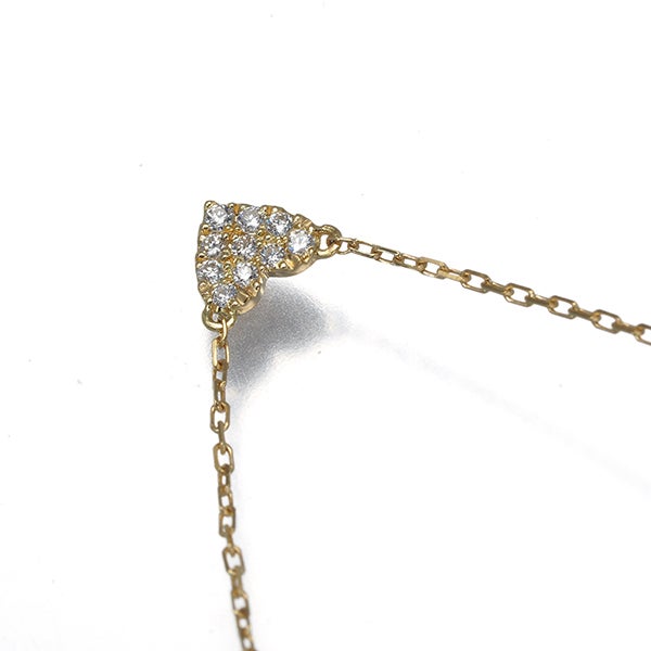 アーカー ネックレス  ダイヤ 0.05ct ハートパヴェ  K18YG 