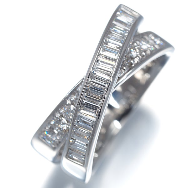  ダイヤ 1.00ct バゲット 2種カット  リング Pt900 
