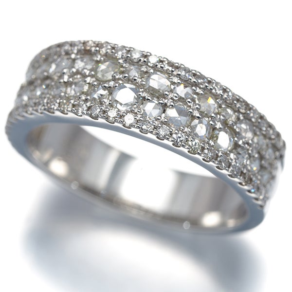  ダイヤ 0.51ct/0.24ct ローズカット 2種カット  リング Pt950 