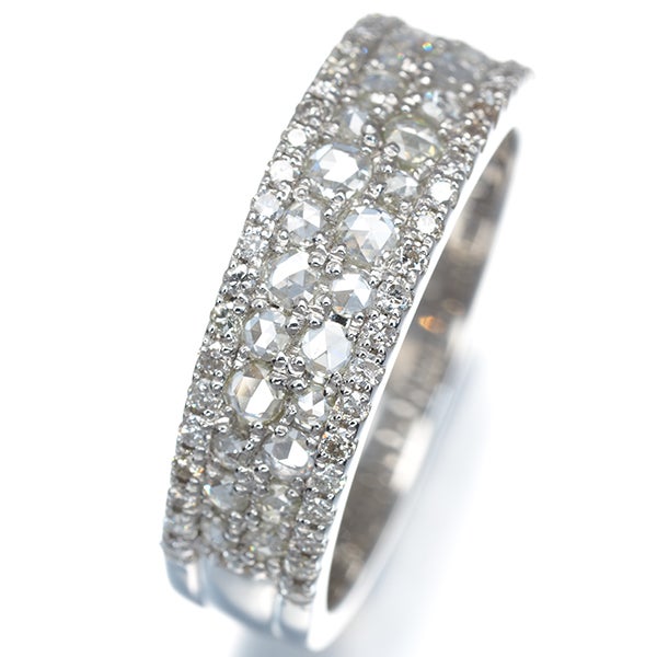  ダイヤ 0.51ct/0.24ct ローズカット 2種カット  リング Pt950 