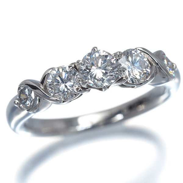  ダイヤ 0.362ct/0.73ct 5P  リング Pt900 