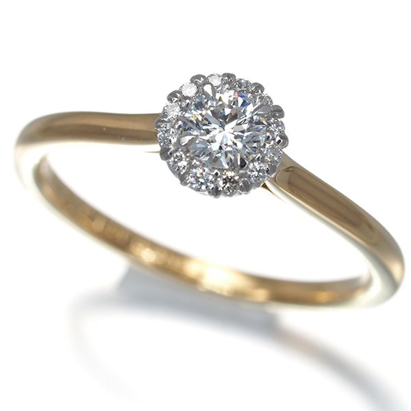 ダイヤモンドシライシ リング  ダイヤ 0.188ct/0.058ct   Pt950/K18YG 