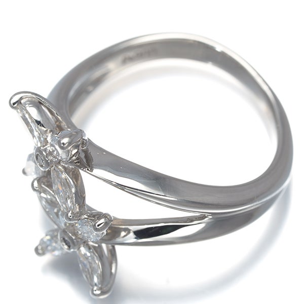  ダイヤ 0.50ct マーキス 2種カット フラワー  リング Pt900 
