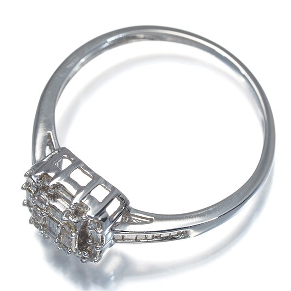  ダイヤ 0.30ct 2種カット クラシック  リング K18WG 