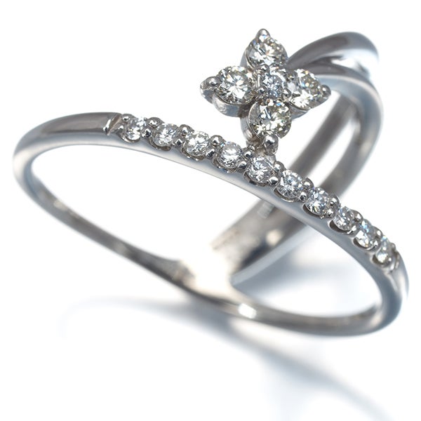  ダイヤ 0.30ct フラワー インデックス  リング Pt900 