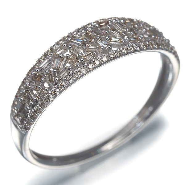  ダイヤ 0.45ct 2種カット  リング K18WG 