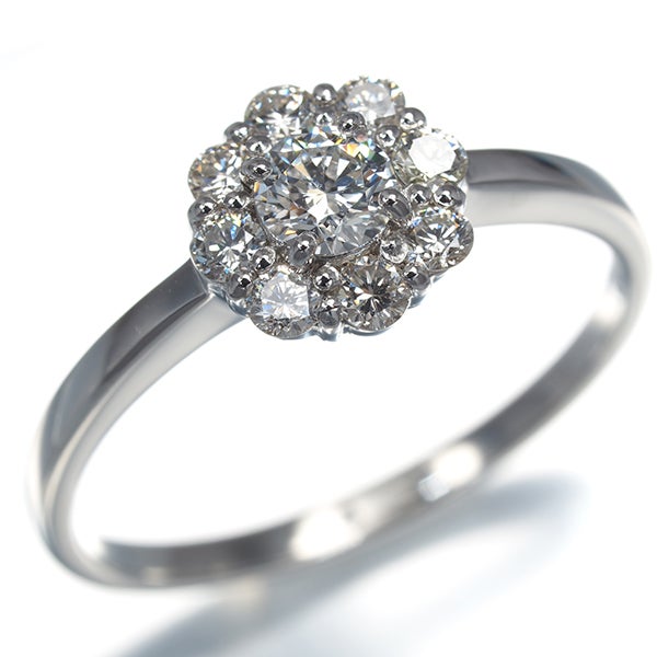  ダイヤ 0.212ct/0.27ct フラワー  リング Pt900 