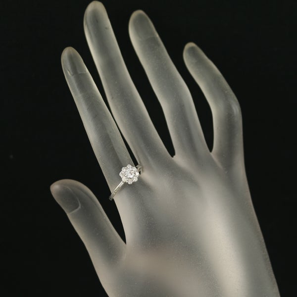  ダイヤ 0.212ct/0.27ct フラワー  リング Pt900 