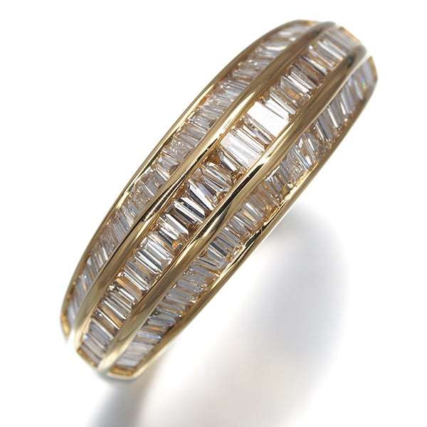  ダイヤ 1.00ct テーパーバゲットカット  リング K18YG 