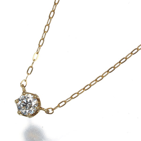 4℃ ネックレス  ダイヤ 0.12ct程  一粒 K18YG 