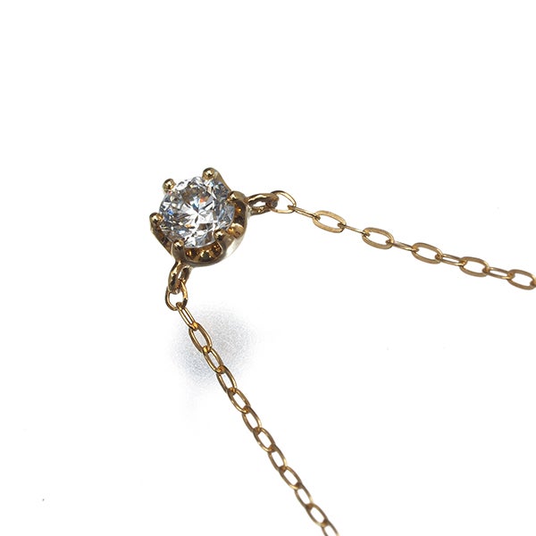 4℃ ネックレス  ダイヤ 0.12ct程  一粒 K18YG 