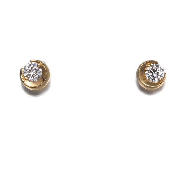 スタージュエリー ピアス  ダイヤ 0.04ct/0.04ct ムーンセッティング  K18YG 