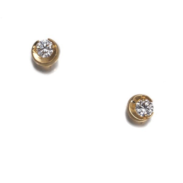 スタージュエリー ピアス  ダイヤ 0.04ct/0.04ct ムーンセッティング  K18YG 
