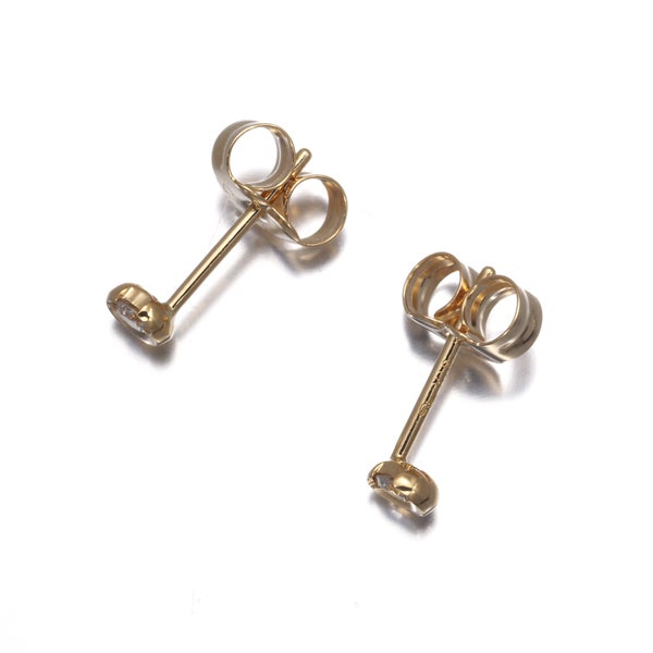 スタージュエリー ピアス  ダイヤ 0.04ct/0.04ct ムーンセッティング  K18YG 