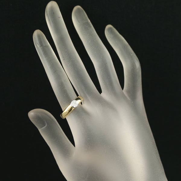 ティファニー リング  ダイヤ 0.30ct ドッツ 一粒 9号 K18YG/Pt950 