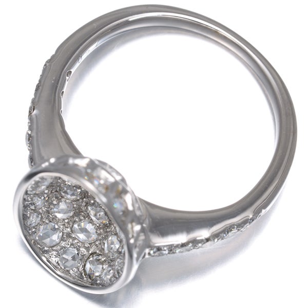  ローズカットダイヤ 0.77ct パヴェ  リング K18WG 