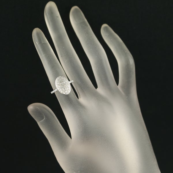  ローズカットダイヤ 0.77ct パヴェ  リング K18WG 