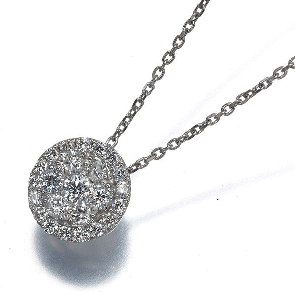  ダイヤ 0.41ct パヴェ サークル  ネックレス Pt900/Pt850 