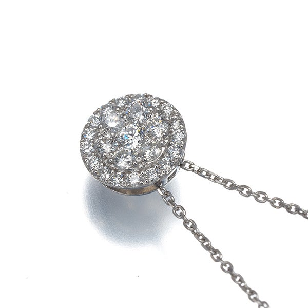  ダイヤ 0.41ct パヴェ サークル  ネックレス Pt900/Pt850 