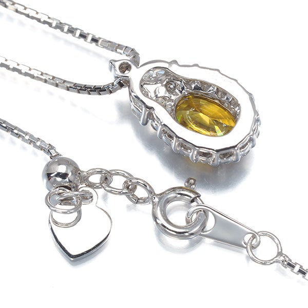  スフェーン 0.97ct ダイヤ 0.35ct クラシック  ネックレス K14WG ソーティング
