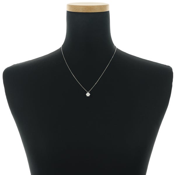  ダイヤ 0.40ct フラワー クローバー リバーシブル  ネックレス Pt900/Pt850/K18PG 