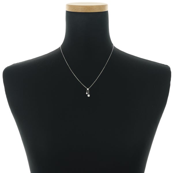  ダイヤ 0.25ct/0.17ct 3P 揺れる  ネックレス K18WG 