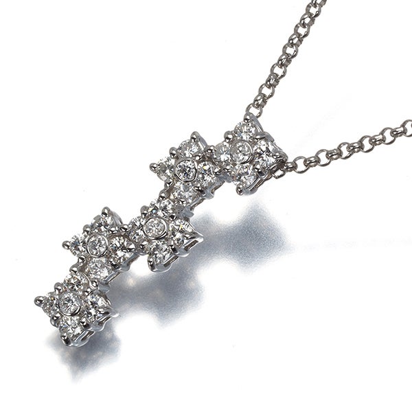  ダイヤ 0.55ct フラワー  ネックレス Pt900/Pt850 