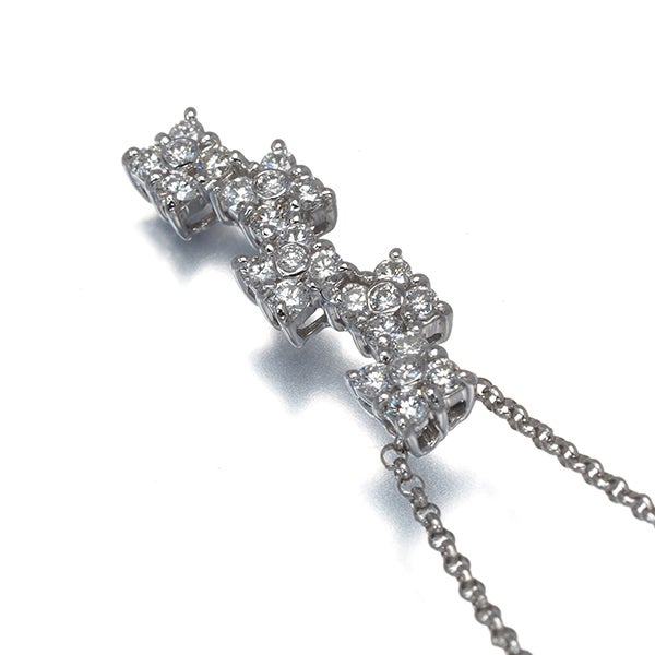  ダイヤ 0.55ct フラワー  ネックレス Pt900/Pt850 