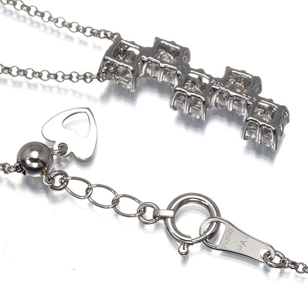  ダイヤ 0.55ct フラワー  ネックレス Pt900/Pt850 