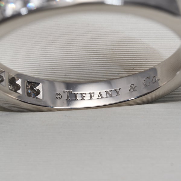 ティファニー リング  ダイヤ チャネルセッティング ウェディング 3mm ハーフエタニティ 10号 Pt950 