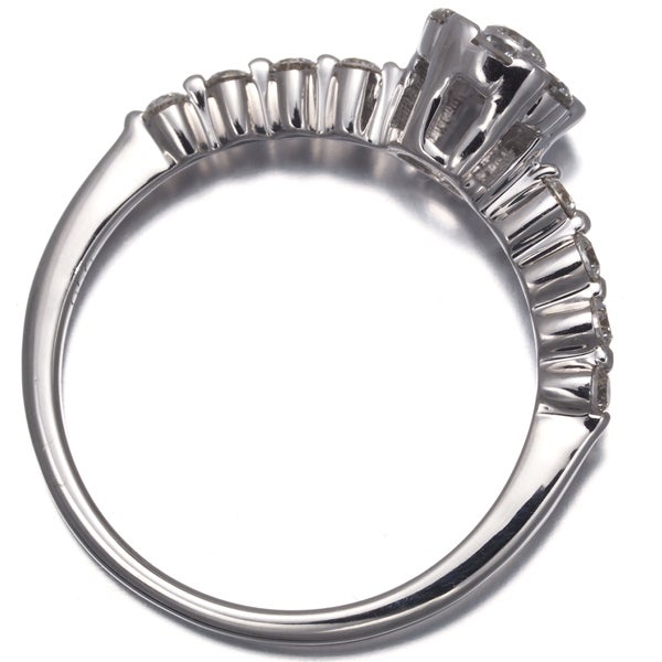 コロネット リング  ダイヤ 0.50ct  フラワー 12号 K18WG 
