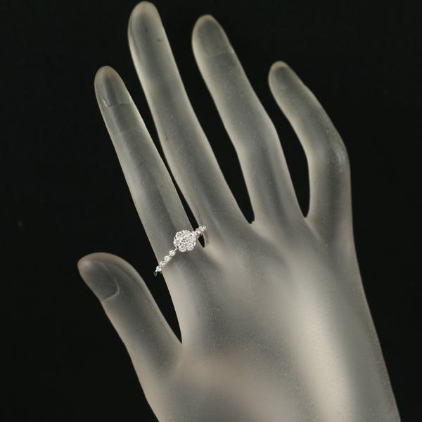 コロネット リング  ダイヤ 0.50ct  フラワー 12号 K18WG 