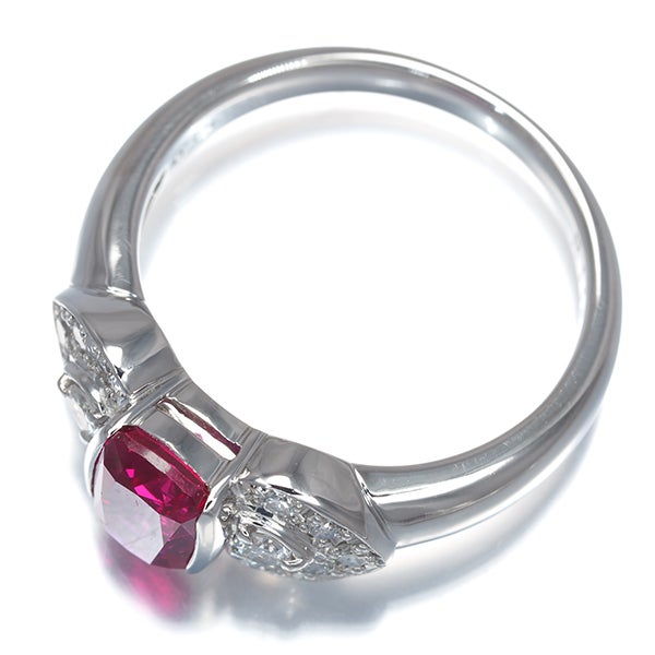 クレサンベール リング  再結晶ルビー 1.15ct  ダイヤ 0.22ct  12号 Pt900 